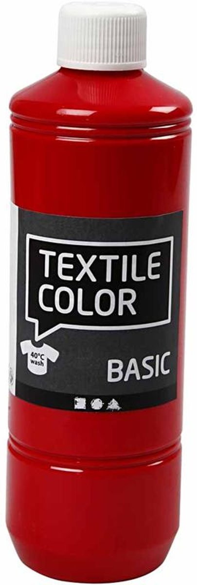 Textile Color Basic, rood, 500ml [HOB-34145]